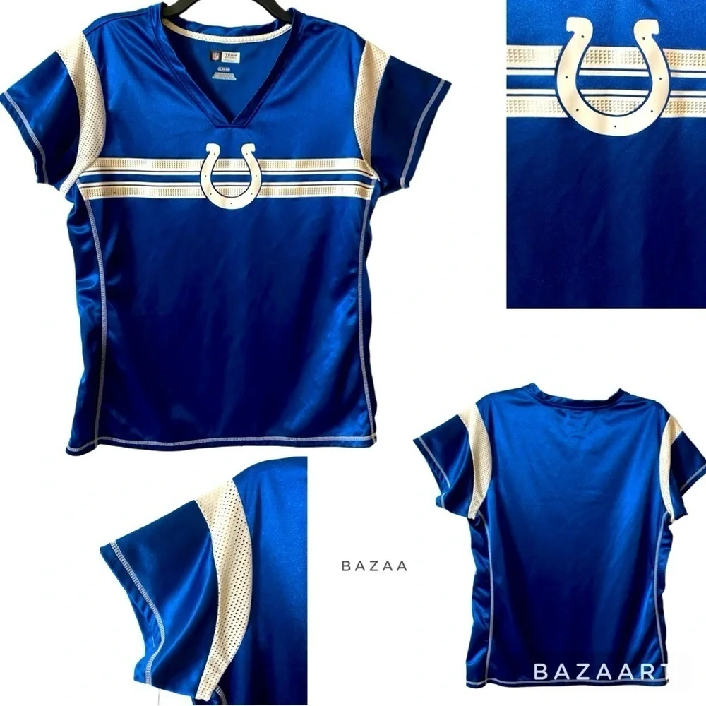 NFL Indianapolis Colts Jersey, Graphic, NWOT, Horseshoe, Sz XL, slim cut, mesh​ - Picture 11 of 11